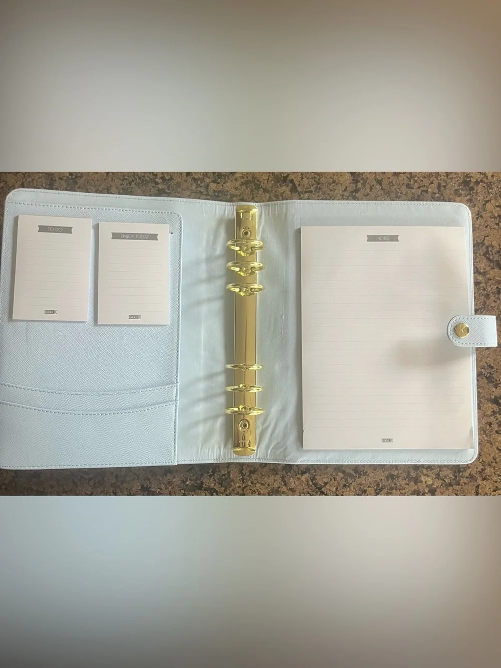 kikki.K light blue a5 Perforated Leather Planner